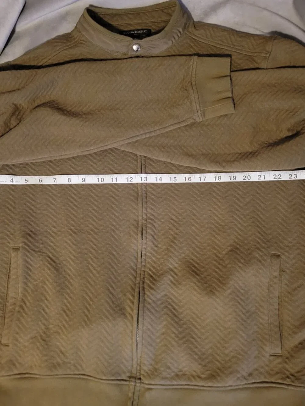 Banana Republic Herringbone Jacket Men's XL Olive Knit Bomber